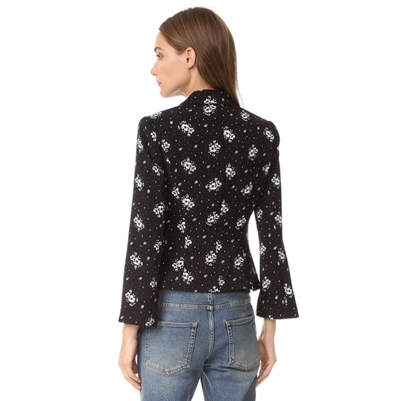 Cinq a Sept Stardust Onyx Black Floral Blazer - Picture 2 of 8